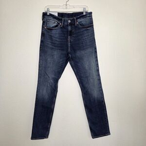 Men’s H&M Dark Blue Denim Slim Fit Jeans 31 x 32 Zip Fly Dark Denim